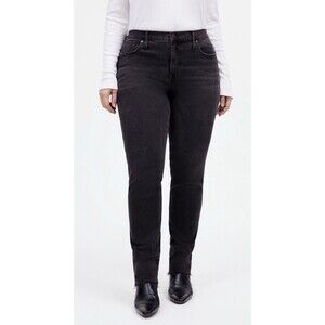 Madewell Mid-Rise Stovepipe Black Jeans Raw Hem Plus Size 24W EUC!!!